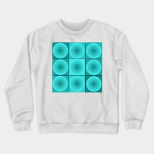 Aqua Geometric Circles and Squares Crewneck Sweatshirt